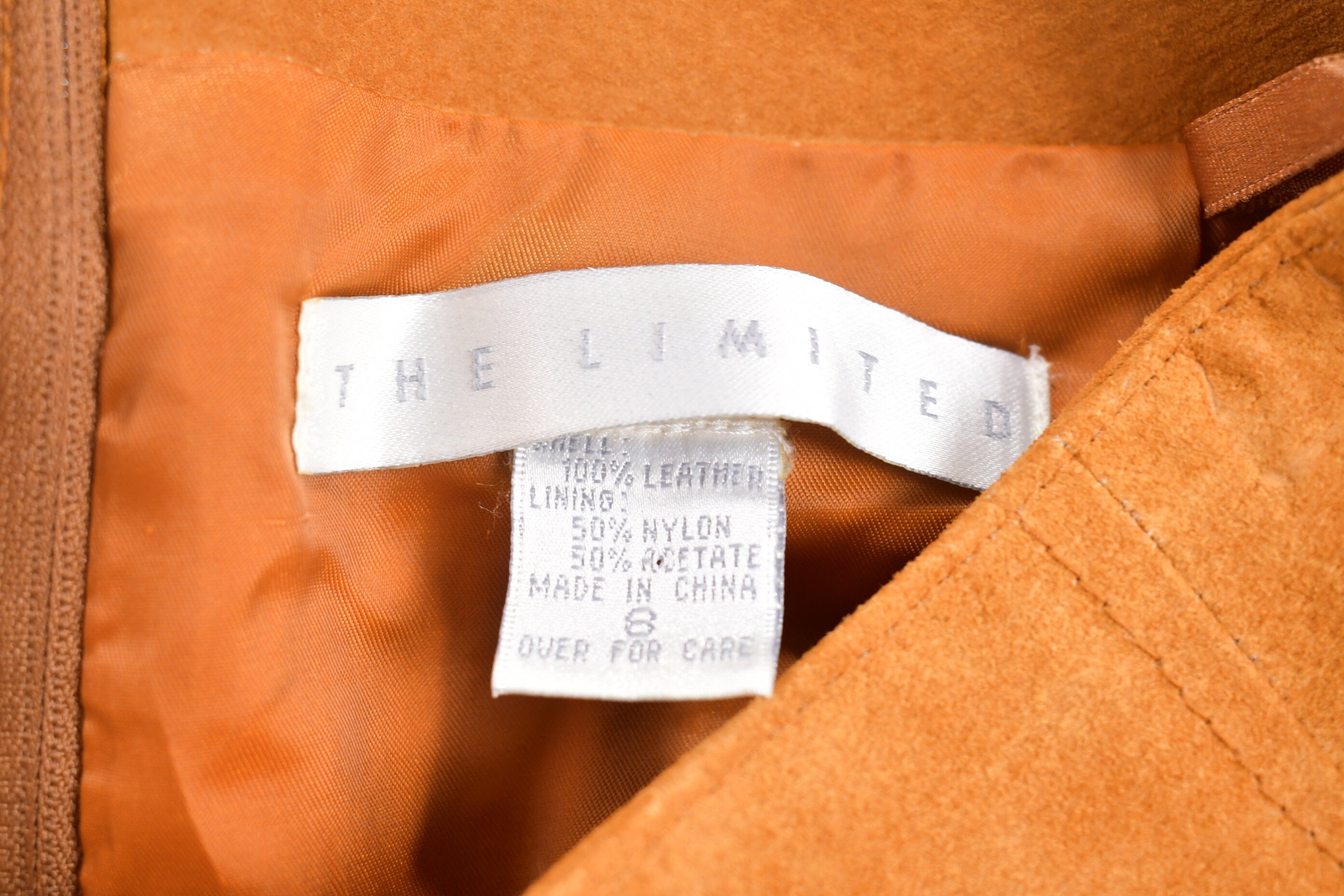 Vintage 1990s Orange Suede Mini Skirt Size 28 x 19.5