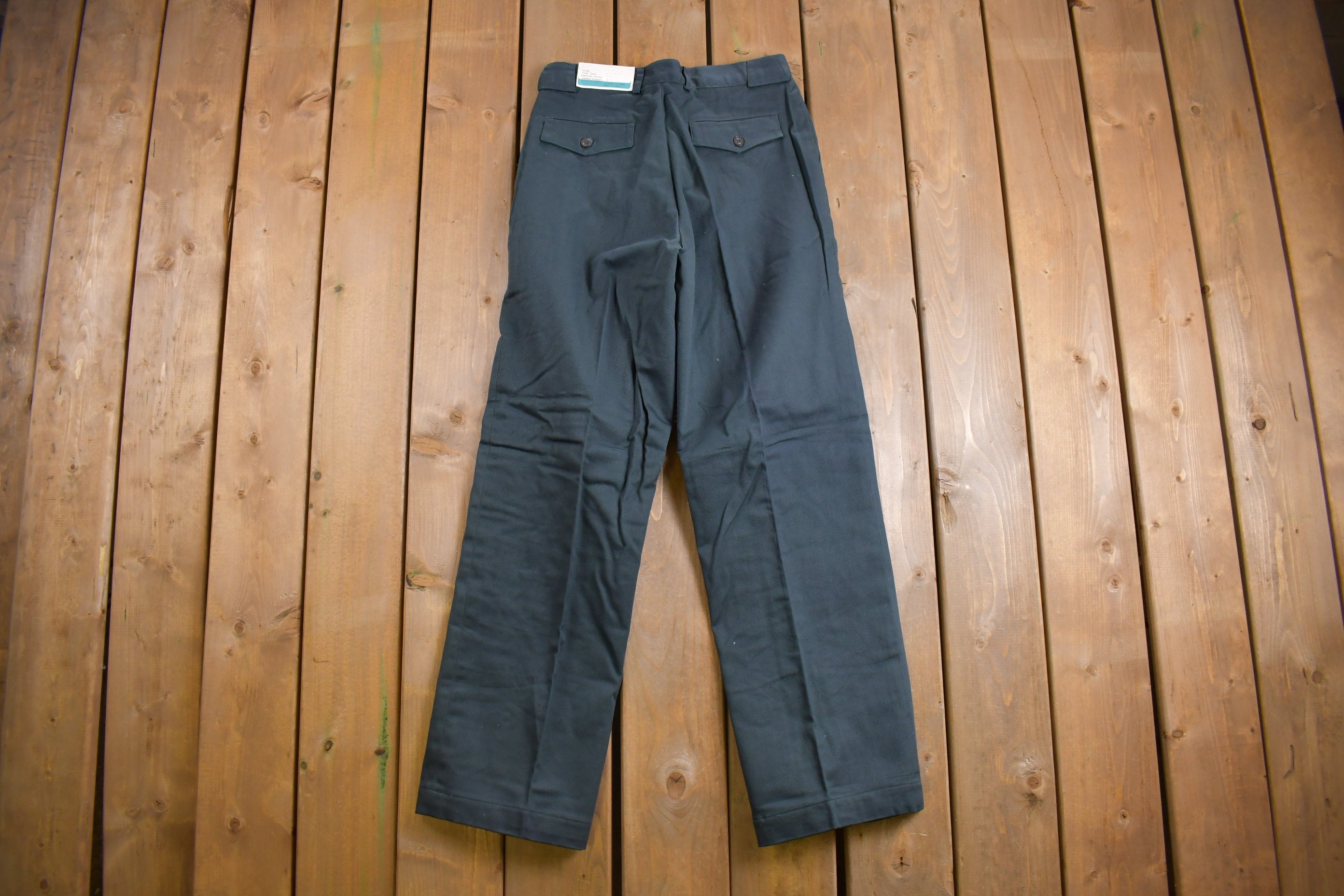 Deadstock Vintage 1960s Champion Pleated Lined Trousers Size 30 x 30.5