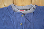 Vintage 1990s Crazy Front Pocket Navy Crewneck Sweatshirt
