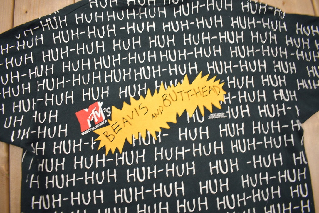 Vintage 1993 Beavis And Butthead MTV All Over Print T-Shirt