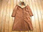 Vintage 1970s Fur Collar Suede Leather Jacket