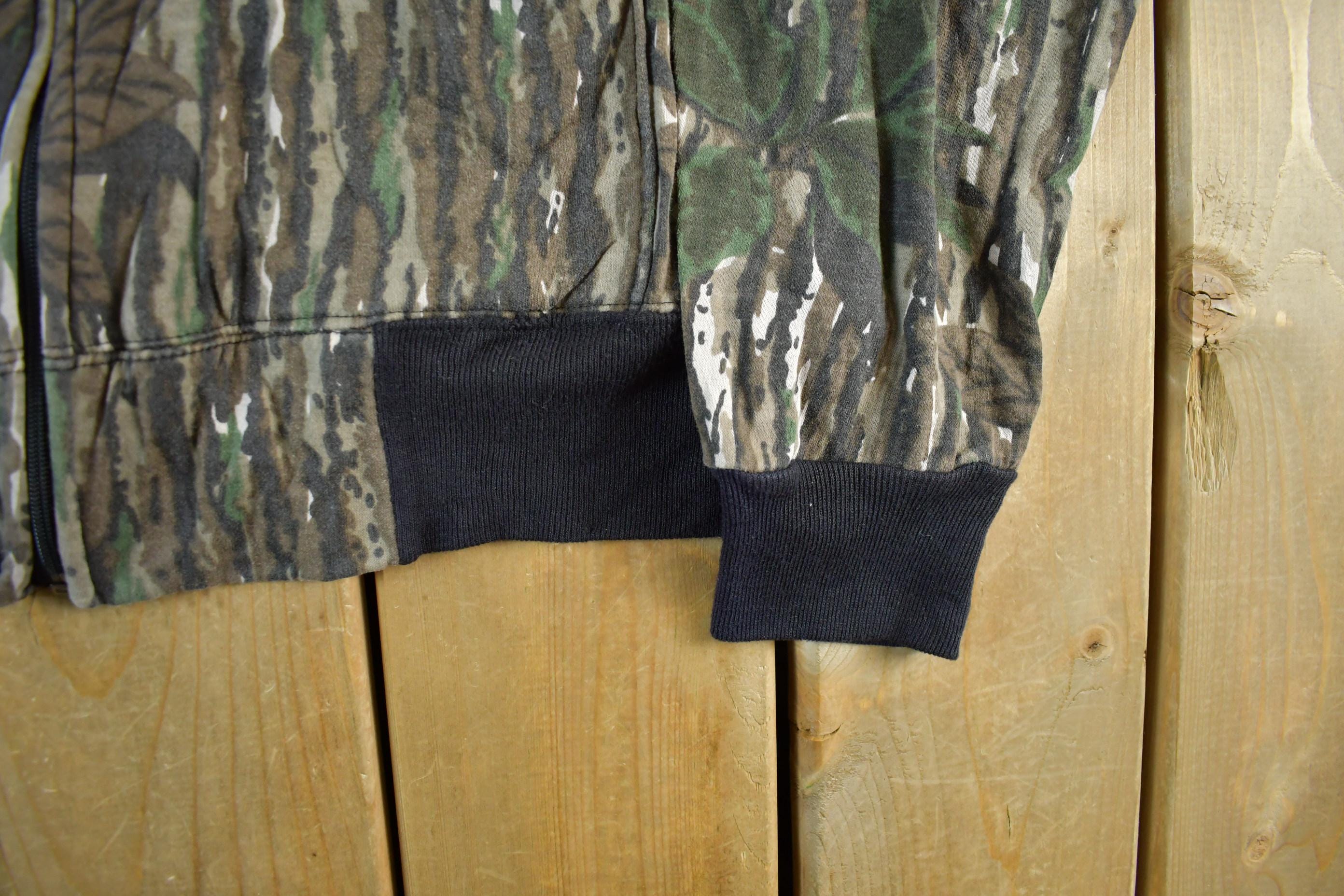 Vintage 1990s Sports Afield Realtree Camo Lightweight Zip Up Hoodie Men's Small