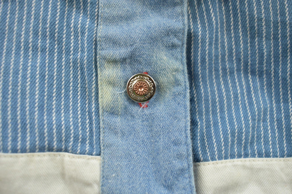 Vintage 1990s Steffano Denim Patchwork Quilted Button Down