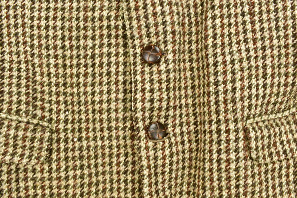 Vintage 1980s Harris Tweed Houndstooth Wool Two Button Blazer Jacket