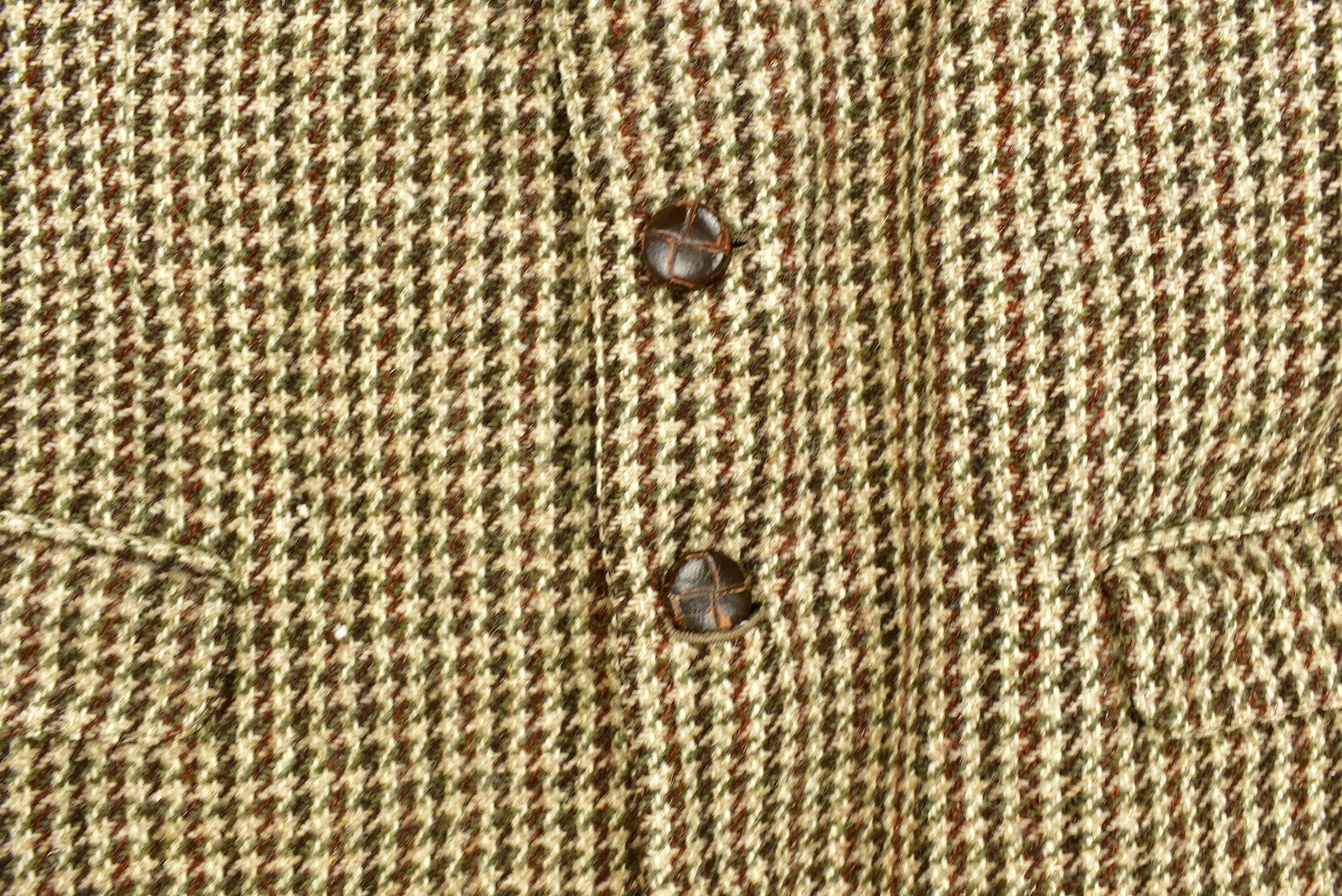 Vintage 1980s Harris Tweed Houndstooth Wool Two Button Blazer Jacket