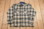 Vintage 1990s Windbreaker Plaid Button Up Lined Shirt