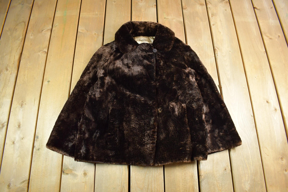 Vintage 1960s The Halle Bros Co. Beaver Sheared Fur Coat Adult Medium