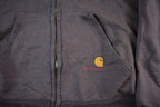 Vintage Distressed Carhartt Full Zip Thermal Lined Hoodie Sweatshirt Men's XL