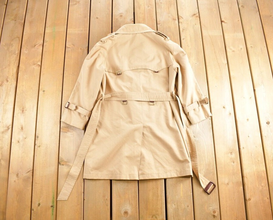 Vintage 1980s Beige Satin Trench Jacket