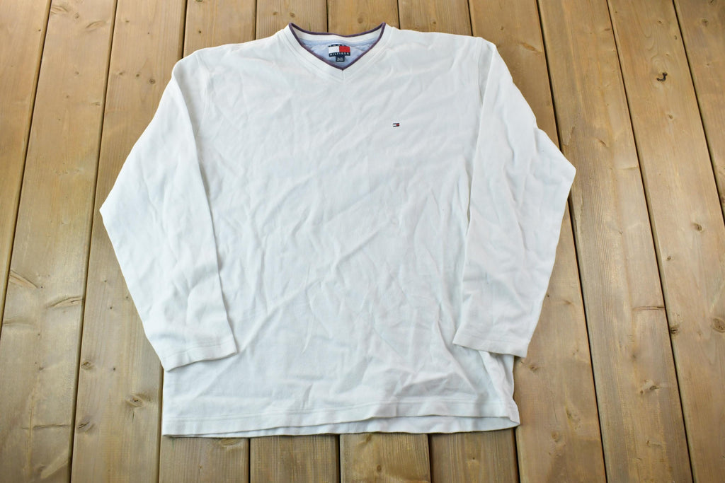 Vintage 1990s Tommy Hilfiger Knit Crewneck Mini Logo Sweater