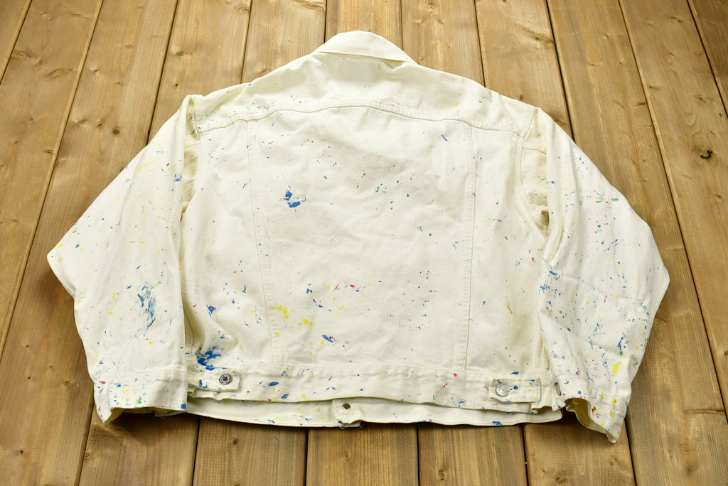 Vintage 1990s Levi's Confetti Painted Denim Jean Jacket