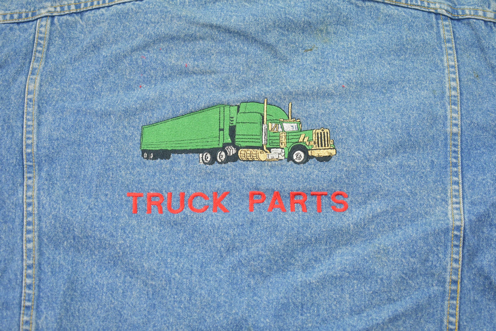 Vintage 1990s Lee Truck Parts Denim Jean Jacket