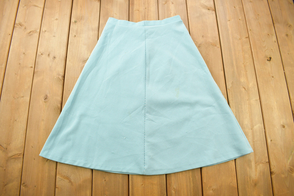 Vintage 1960s Women's Striped Polo Shirt & Skirt Set Size 10