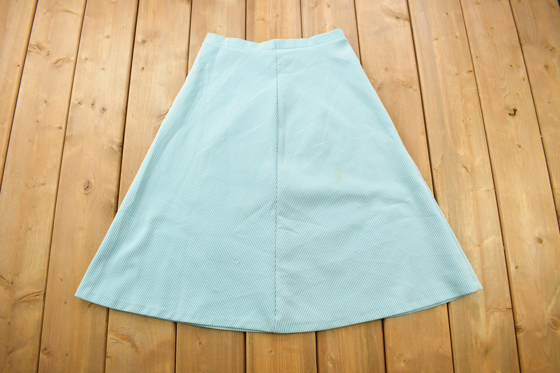 Vintage 1960s Women's Striped Polo Shirt & Skirt Set Size 10