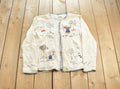 Vintage 1990s Summer Fun Spring Winter Fall Hand Embroidered Knit Cardigan Sweater Made In USA