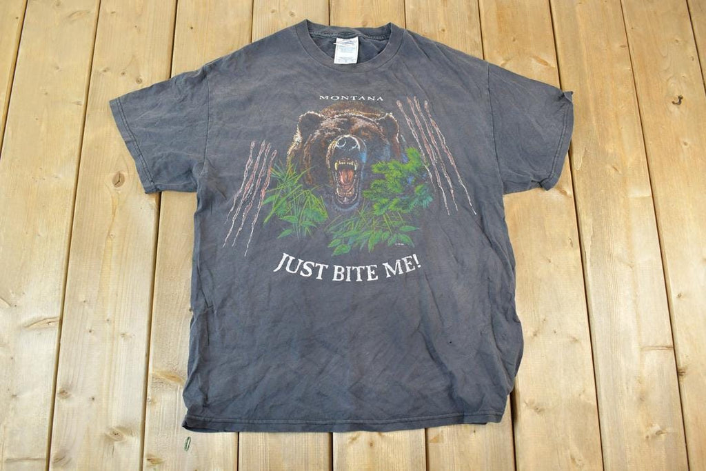 Vintage 1990s Just Bite Me Montana Bears Outdoors T-Shirt