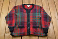 Vintage 1990s Franco Valeri Plaid Cardigan Sweater