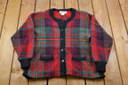 Vintage 1990s Franco Valeri Plaid Cardigan Sweater