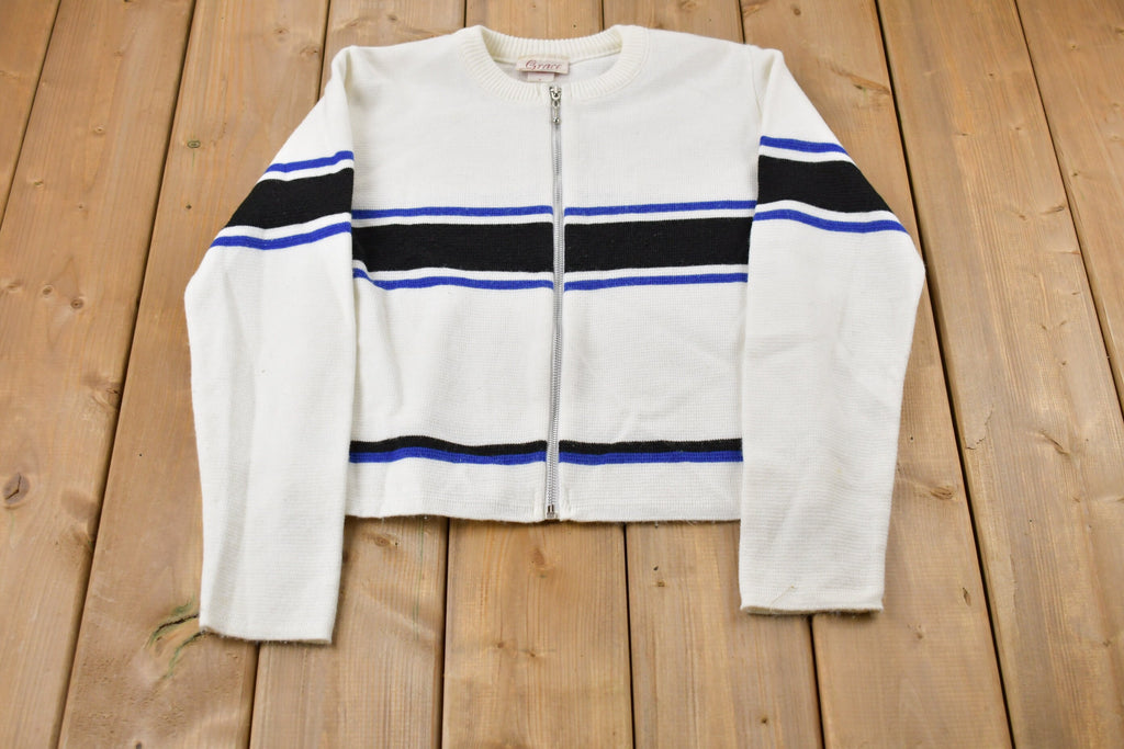 Vintage 1980s Grace Full Zip Knitted Sweater