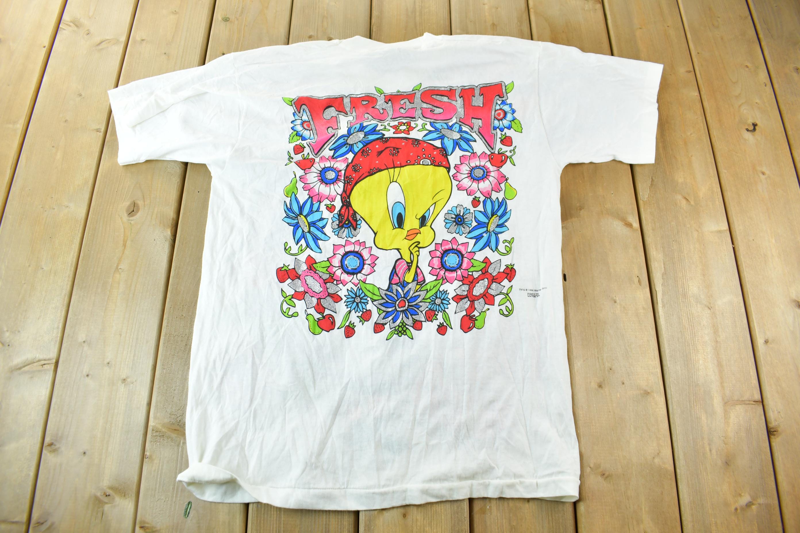 Vintage 1996 Tweety Bird FRESH Looney Tunes Cartoon Graphic T-Shirt