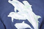 Vintage 1990s Cute Dolphins Sparkly Souvenir Crewneck Sweatshirt Women's L