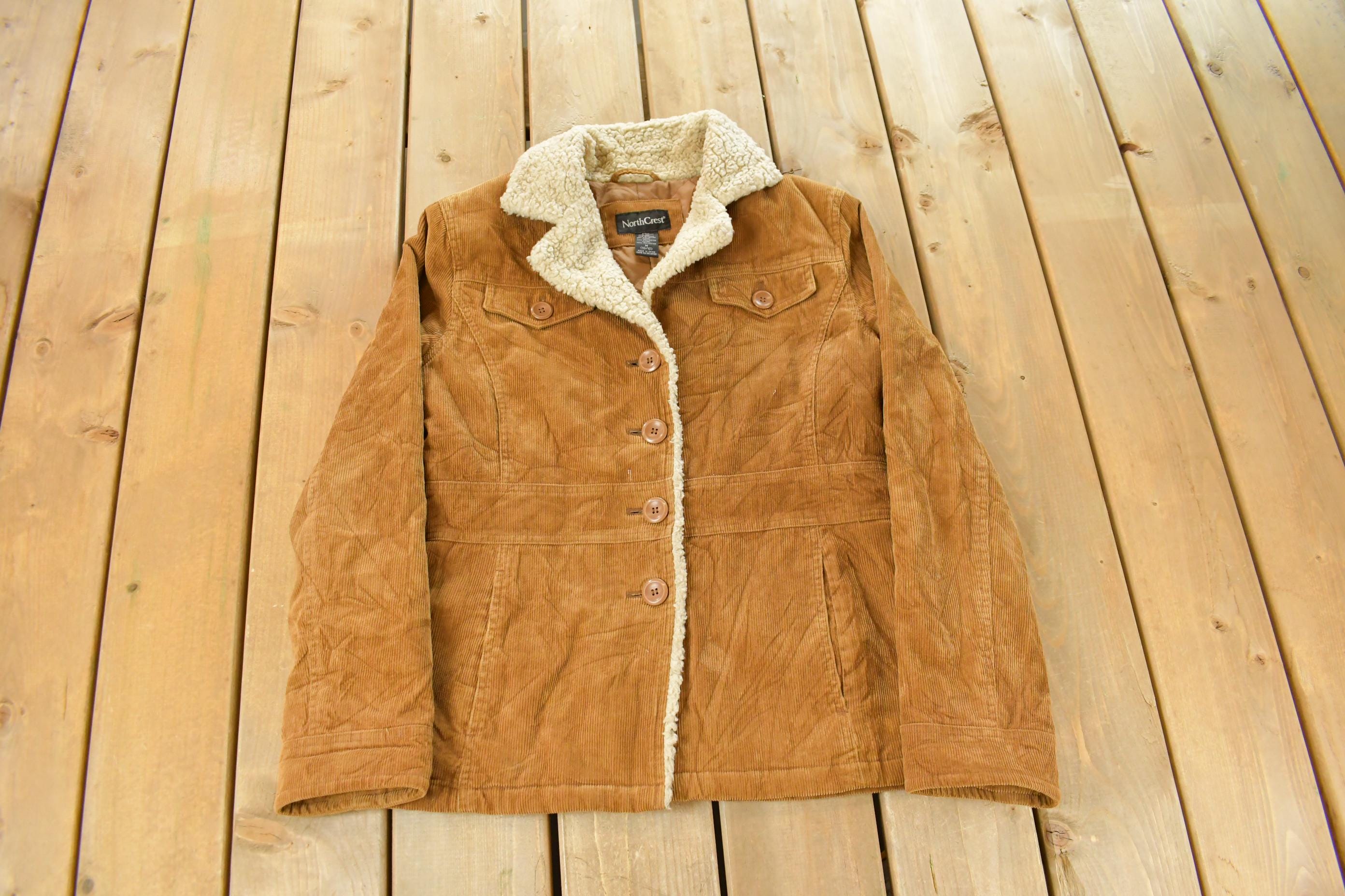 Vintage 1990s North Crest Corduroy Sherpa Lined Jacket Women's Medium