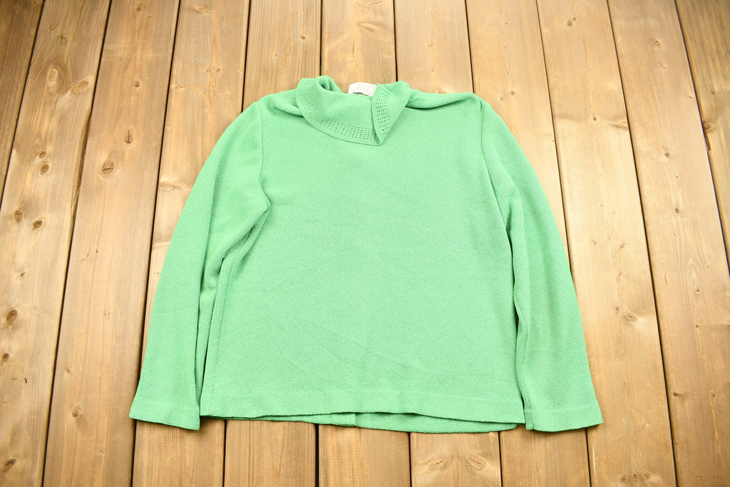 Vintage 1990s Green Collared Cardigan Sweater