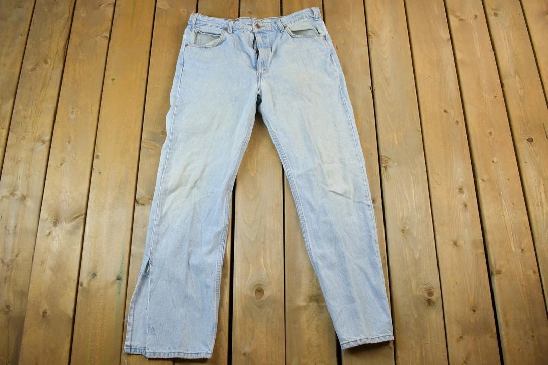 Vintage 1960s Levi Strauss 505 Orange Tab Denim Jeans Size 31 x 30 Made In USA