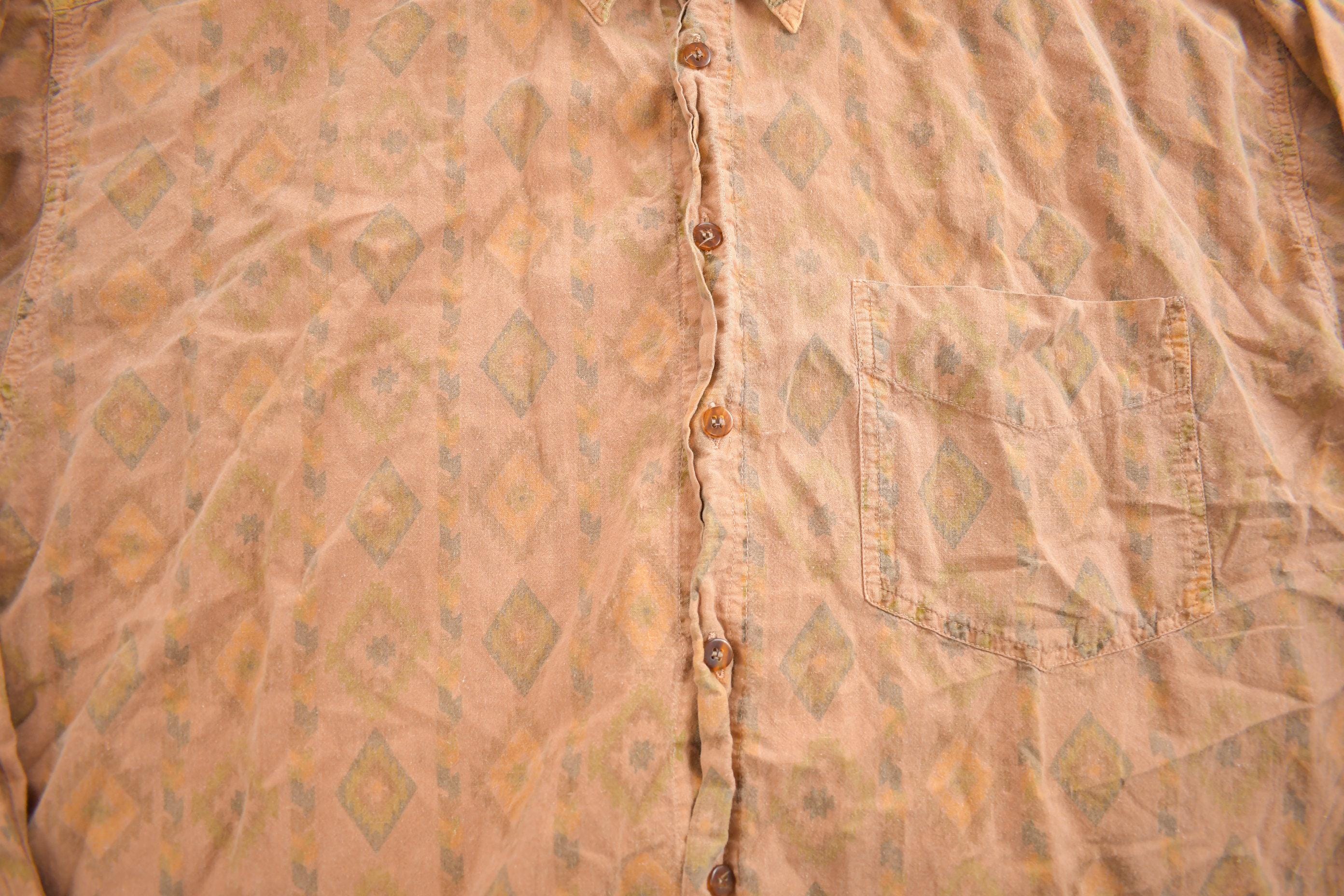 Vintage 1990s Robert Stock Island Style Blank Button Up Shirt