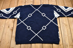 Vintage 1990s Abstract Diamond Knit Crewneck Sweater