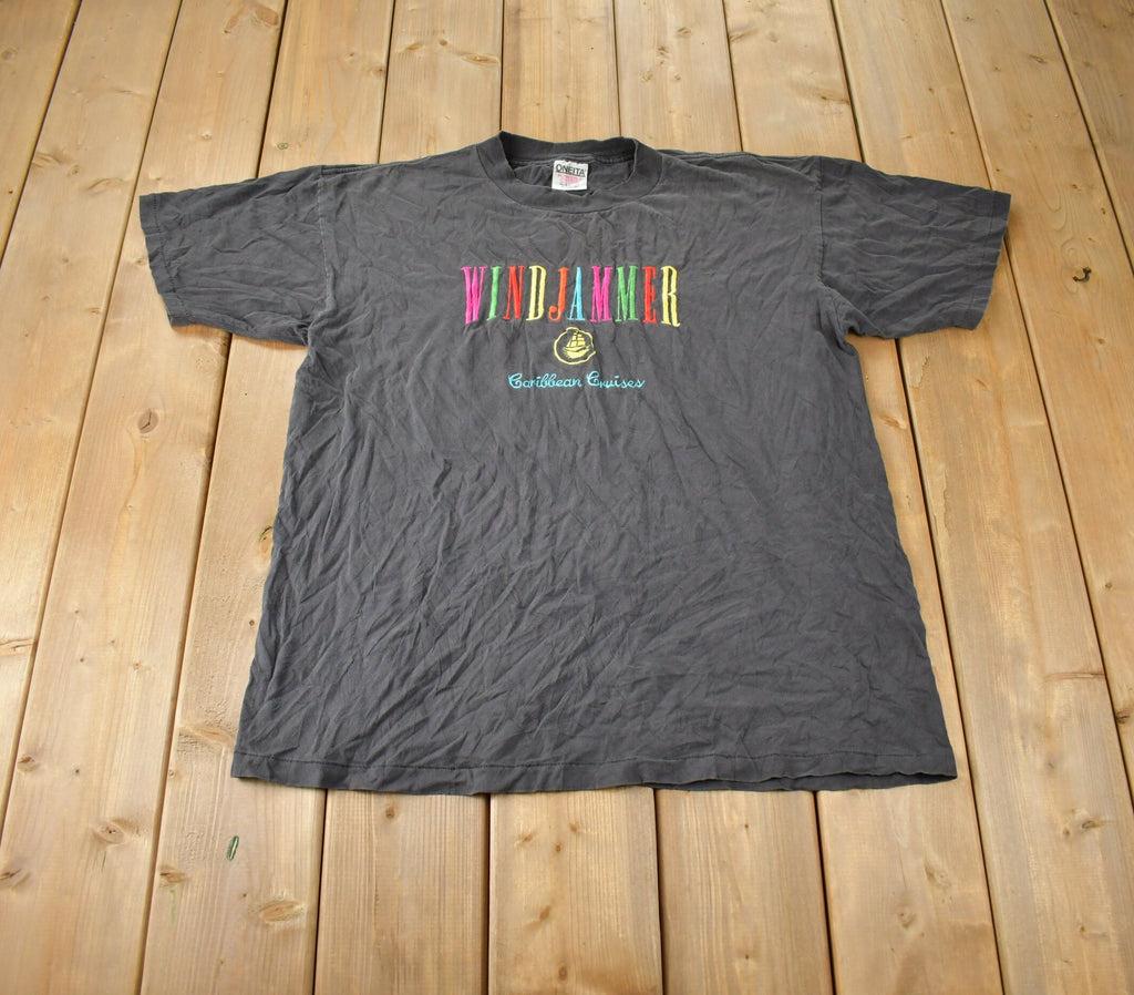 Vintage 1990s Windjammer Caribbean Cruises Souvenir Travel T Shirt Made In USA