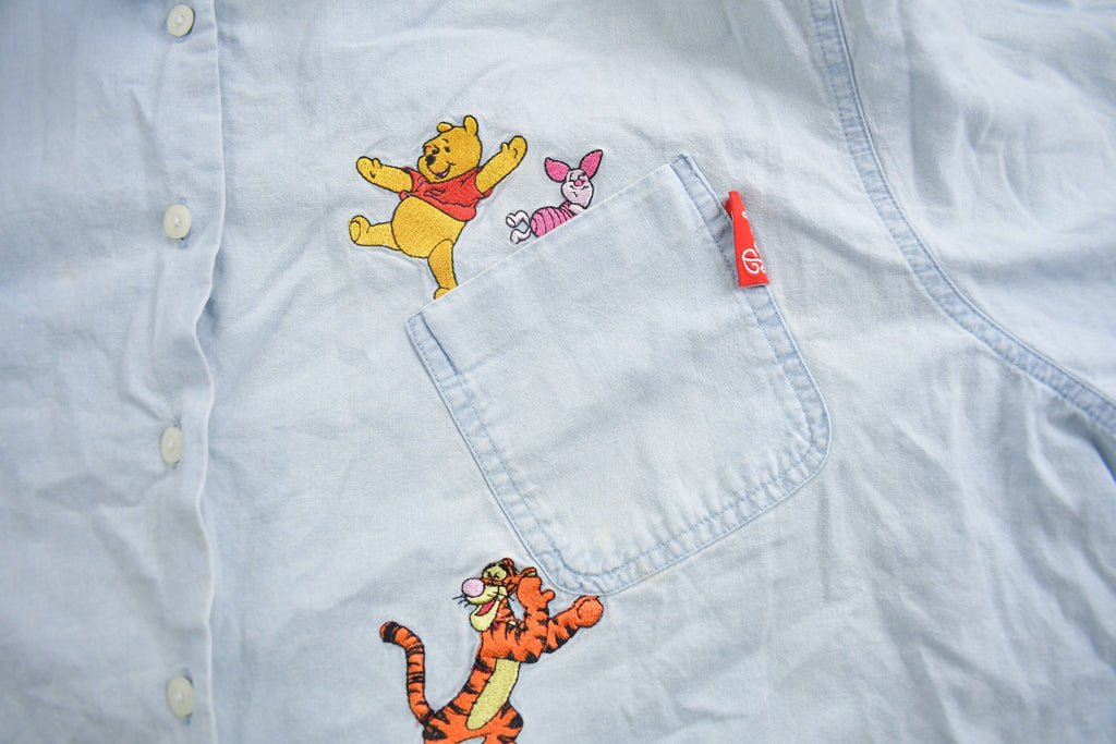 Vintage 1990s Winnie The Pooh Embroidered Button Up Shirt