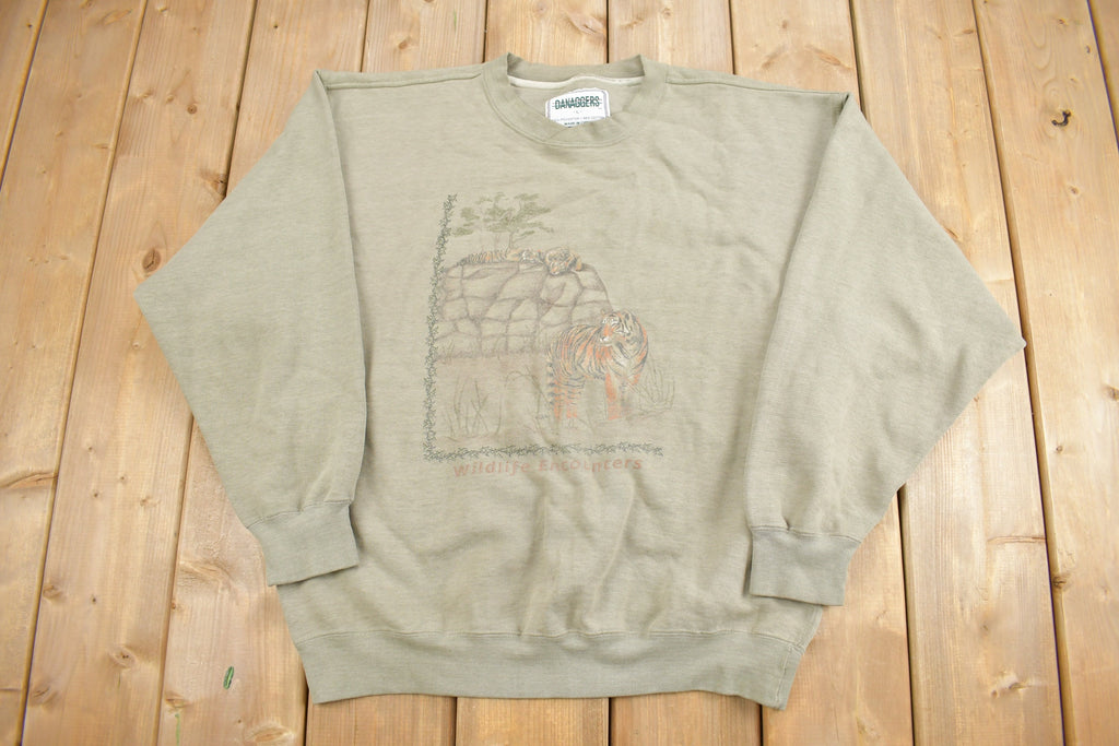 Vintage 1990s Tiger Graphic Crewneck Sweatshirt  90s Crewneck  Souvenir  Athleisure  Streetwear  Wildlife Encounters