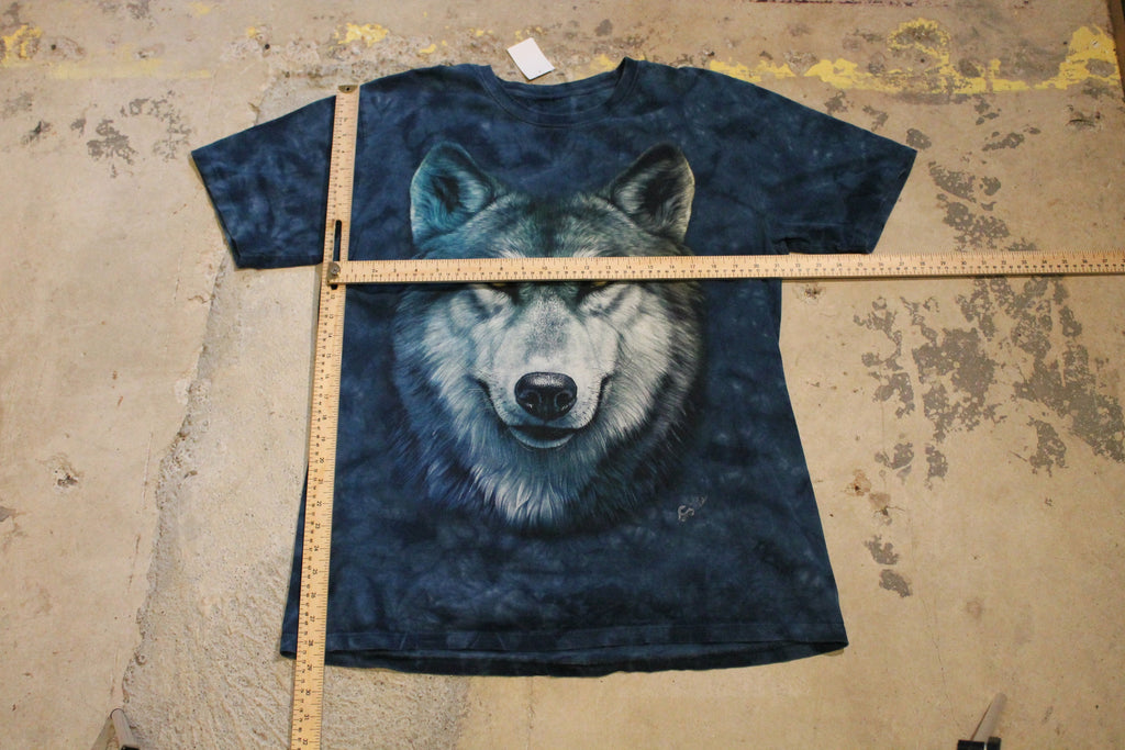 Vintage 1990s Grey Wolf Tie Dye Graphic T Shirt