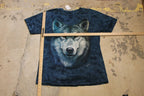 Vintage 1990s Grey Wolf Tie Dye Graphic T Shirt