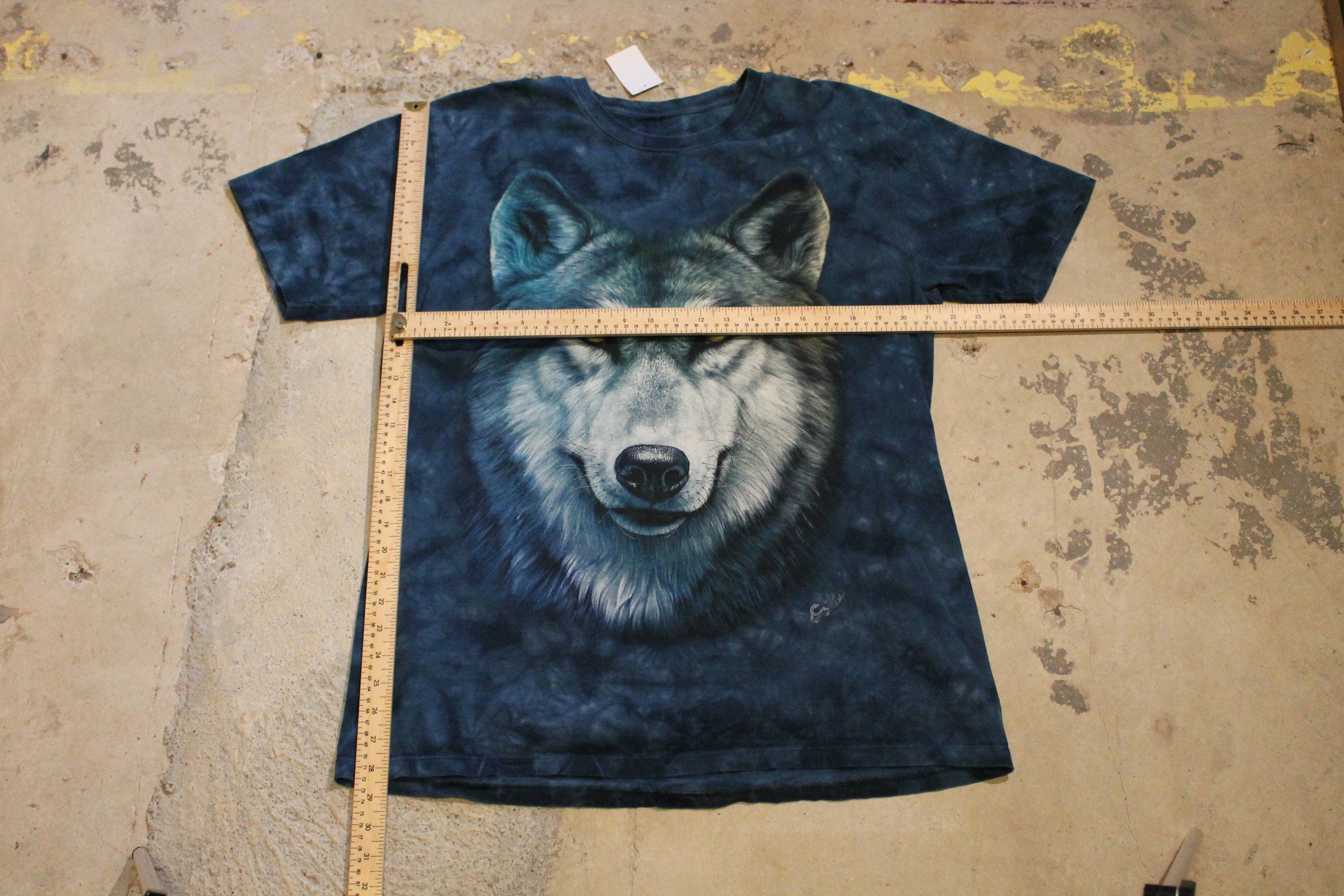 Vintage 1990s Grey Wolf Tie Dye Graphic T Shirt
