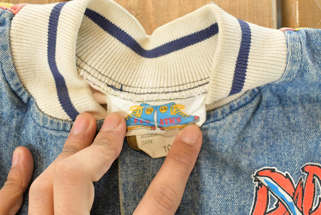 Vintage 1991 Teenage Mutant Ninja Turtles Denim Varsity Jacket Youth M-L