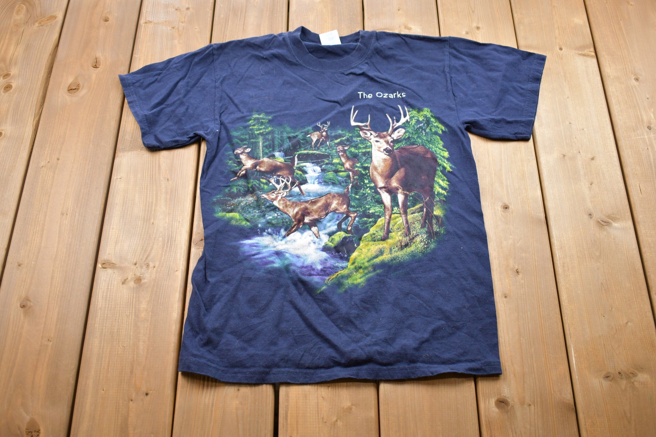 Vintage 1990s The Ozarks Graphic T-Shirt  80s  90s  Streetwear Fashion  Made In USA  Vacation Tee  Travel & Tourism  Deer Graphic