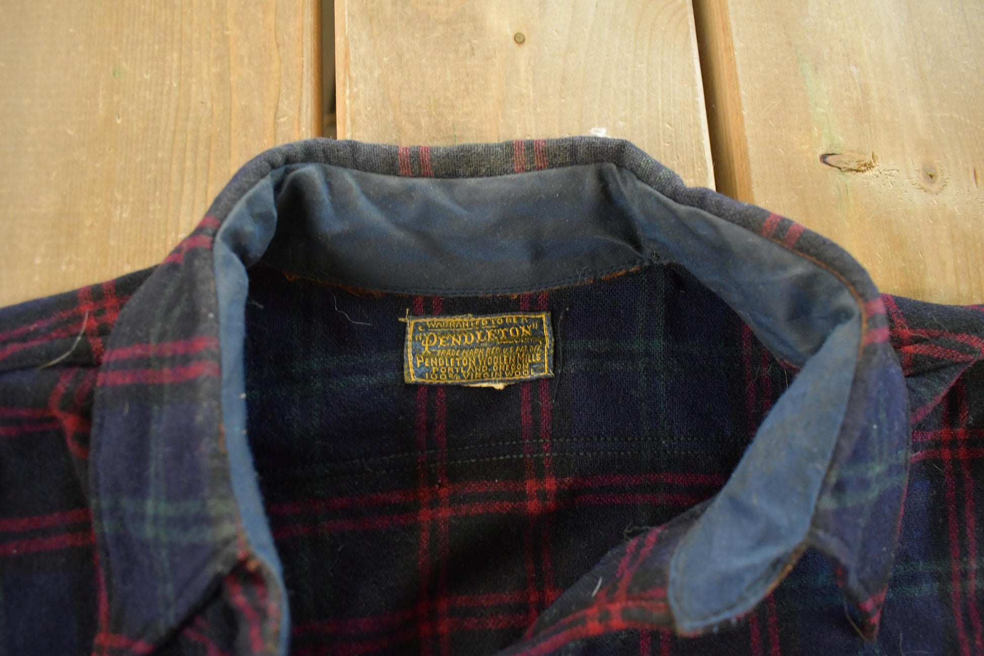 Vintage 1940s Pendleton Wool Board Button Up Board Shirt Men's XL