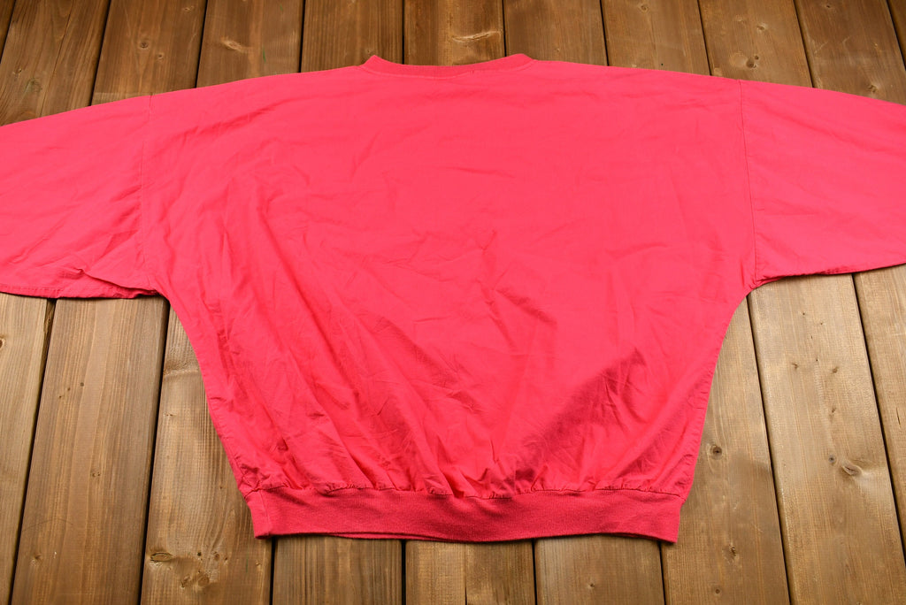 Vintage 1980s Hot Pink Fin N' Feather Graphic Batwing Sleeve Lightweight Sweatshirt