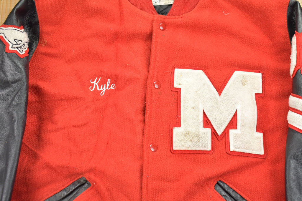 Vintage 2000 Munster Mustangs DeLong Leather Varsity Jacket