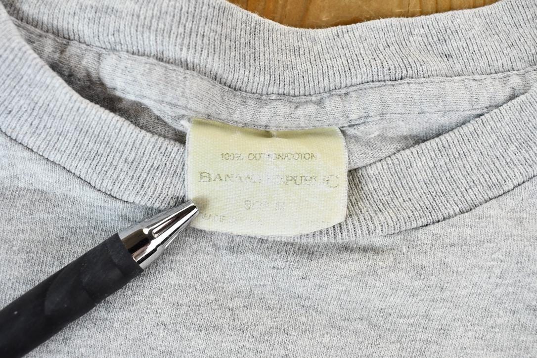 Vintage 1990s Banana Republic Clothing Co. Single Stitch Graphic Barber Shop T-Shirt