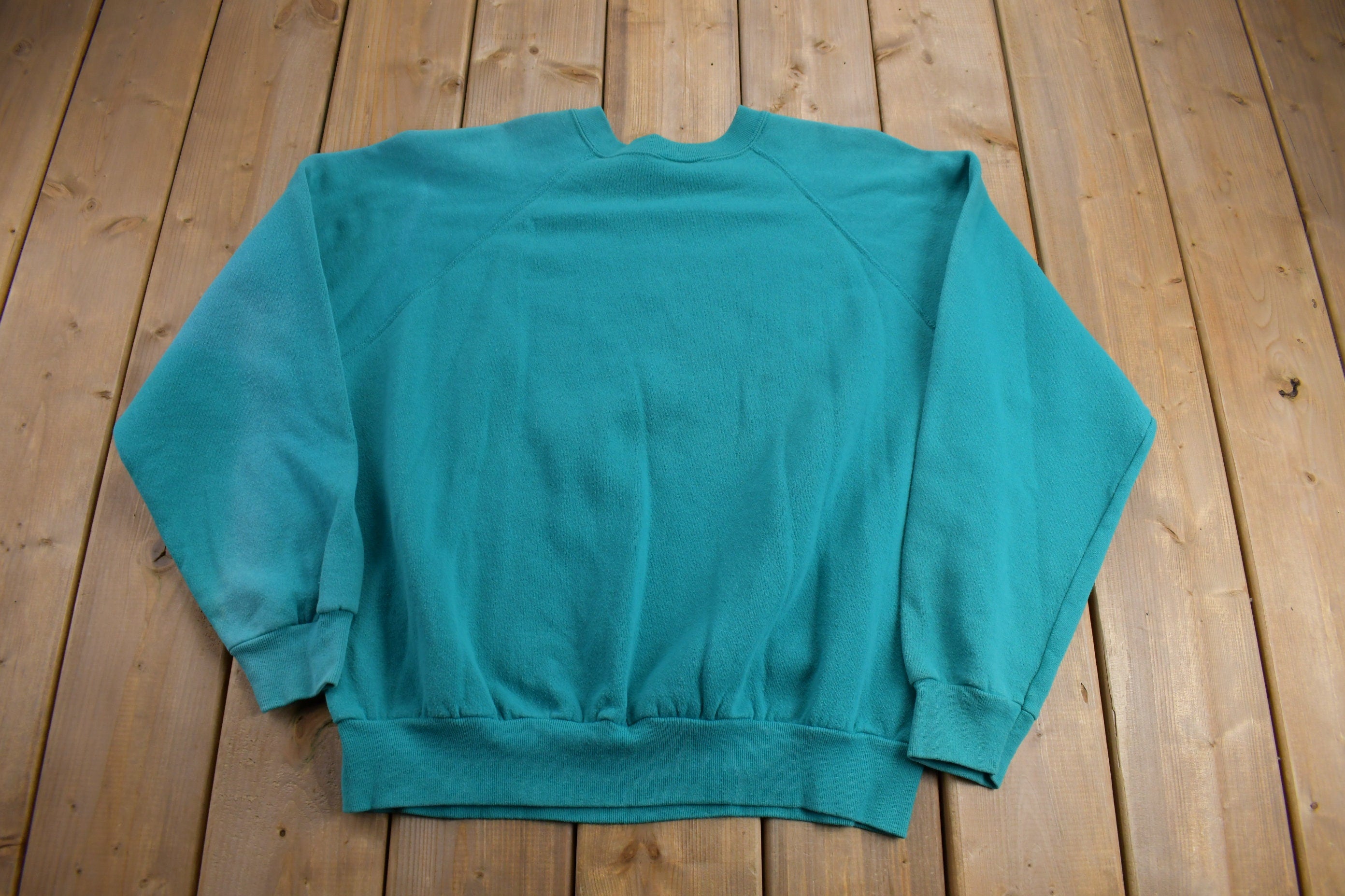 Vintage 1980s Tultex Blue Raglan Crewneck Sweatshirt