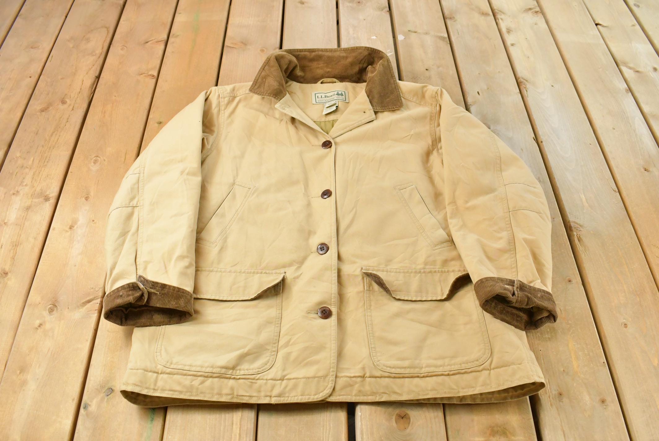 Vintage 1990s L.L. Bean Lined Barn Chore Jacket Women's XL / Workwear / Streetwear / Barn Coat / 90s LL Bean
