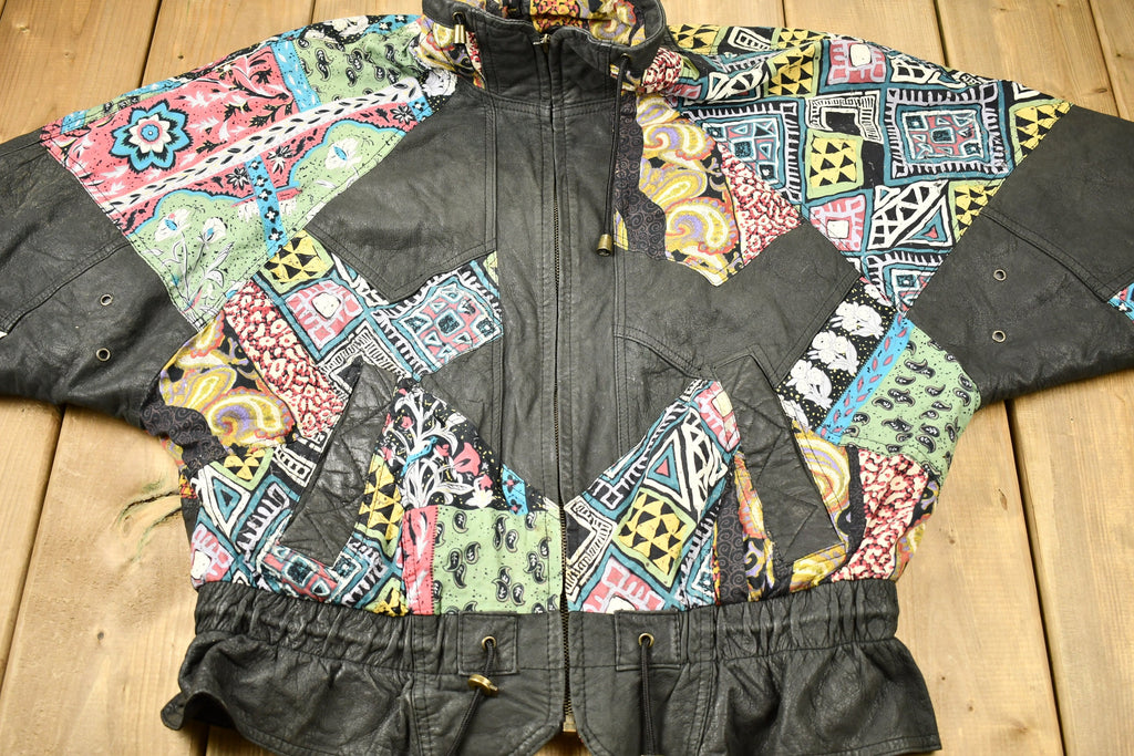 Vintage 1990s Abstract Art Pattern All Over Graphic Winlit Jacket