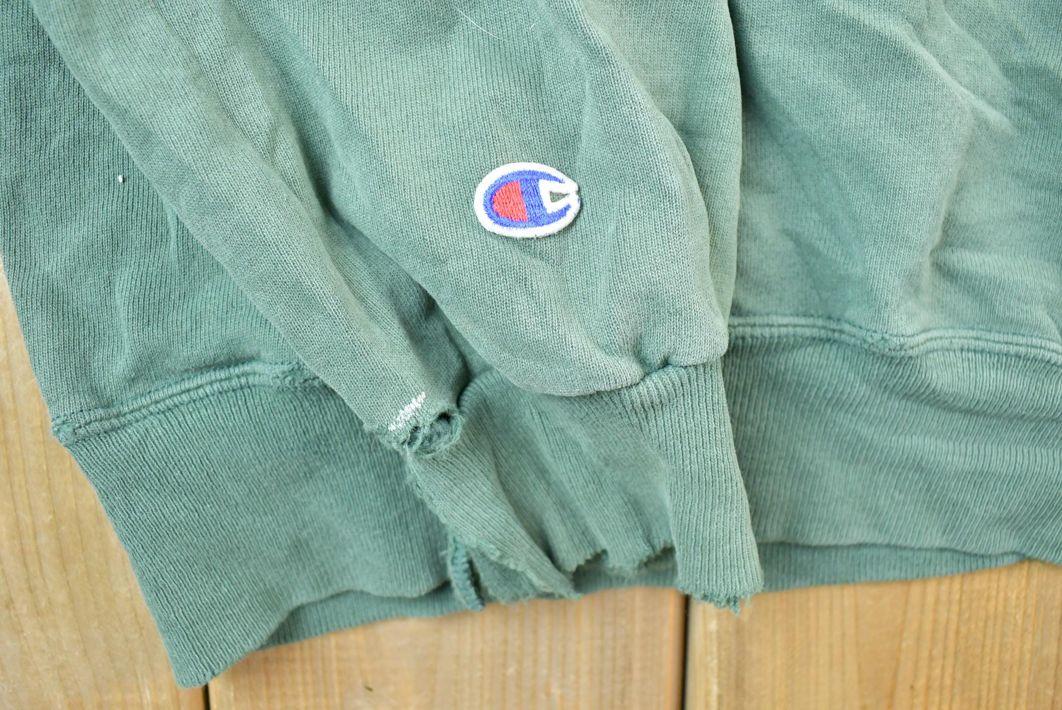 Vintage 1990s Green Champion Distressed Sweatshirt