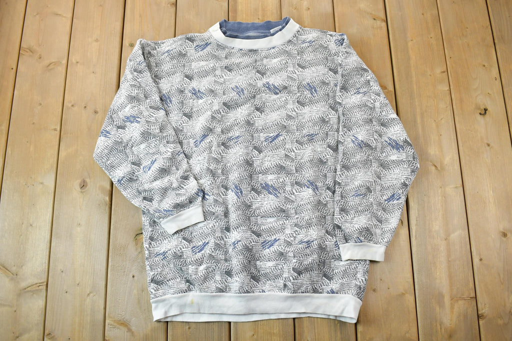 Vintage 1990s Todays News Abstract Double Collar Crewneck Sweatshirt