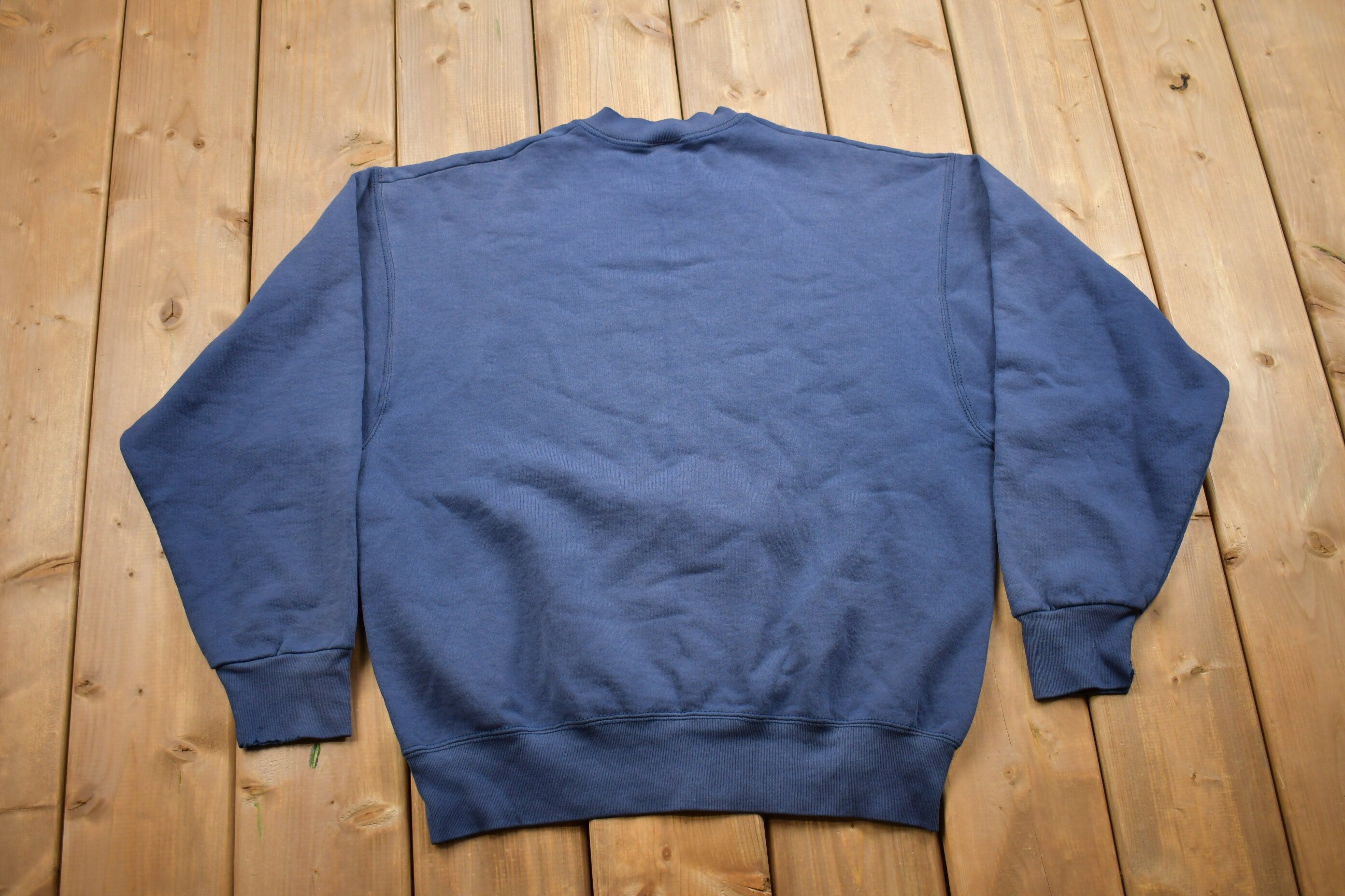 Vintage 1990s Blank Navy Blue Crewneck Sweatshirt