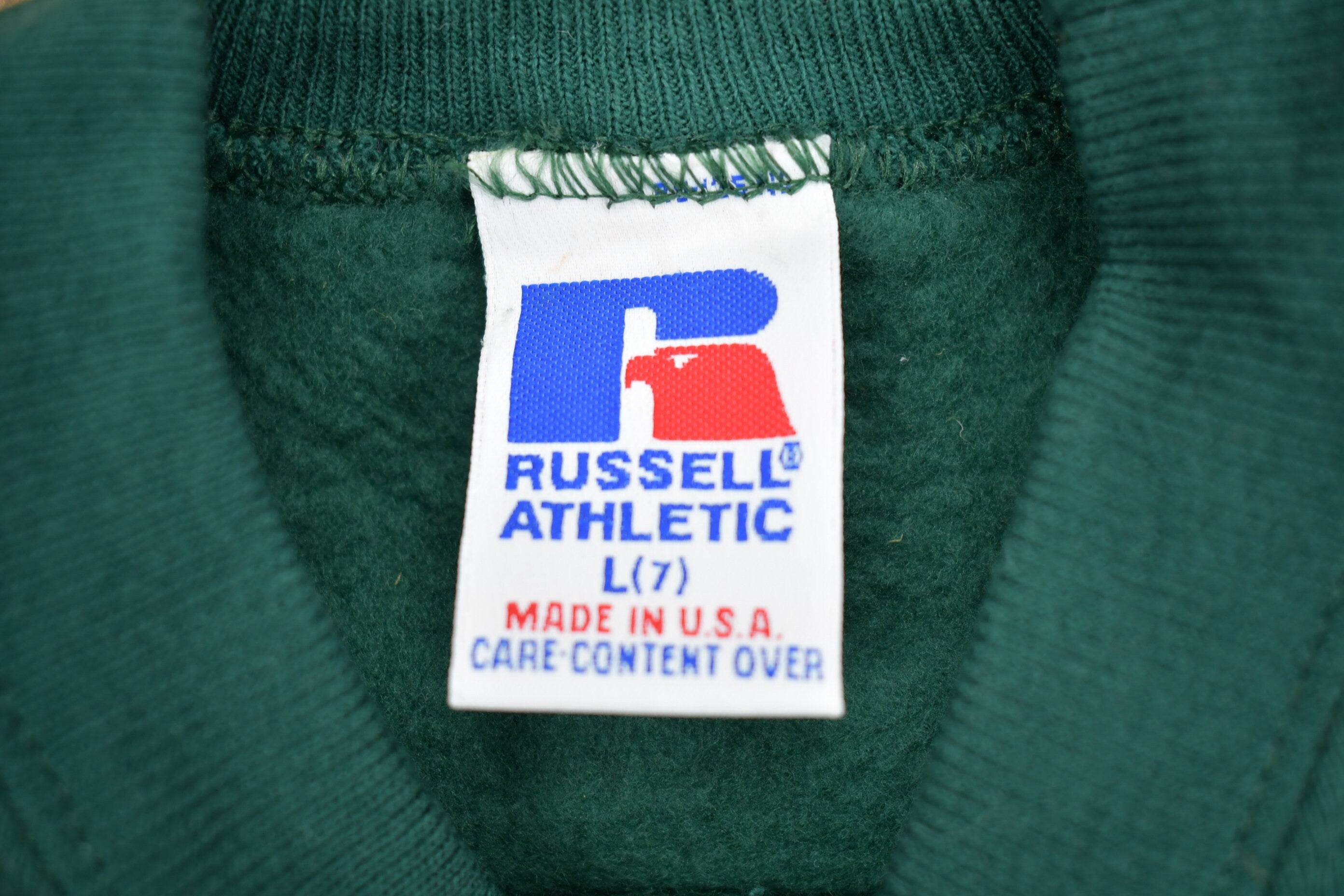 Vintage 1990s KIDS Green Russell Athletics Blank Crewneck Sweatshirt