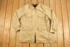 Vintage 1990s Plaid And Solid Beige Reversible Jacket